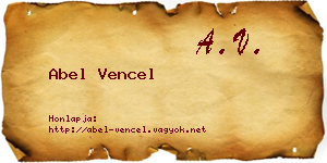 Abel Vencel névjegykártya